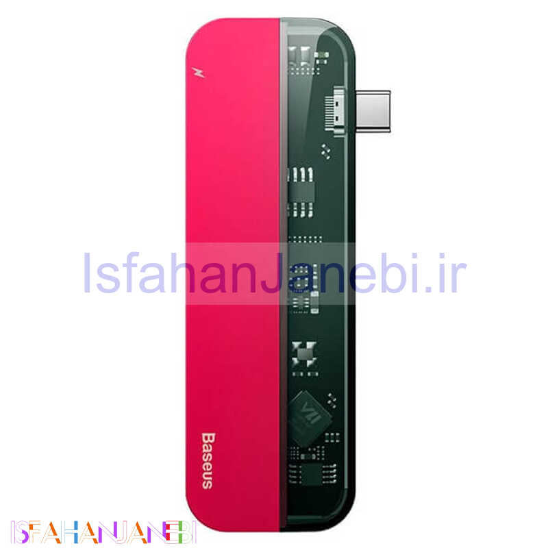 اصفهان جانبی-هاب 5 پورت Type-C باسئوس CAHUB-TD0G