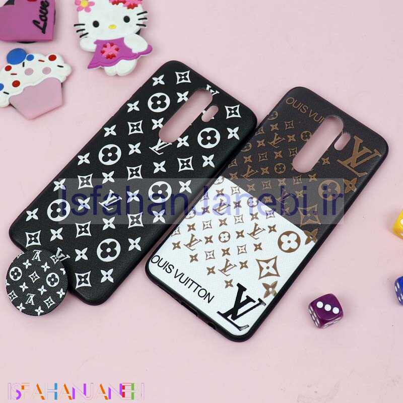 اصفهان جانبی-قاب فانتزی برجسته + پاپ سوکت طرح LV شیائومی Redmi Note 8 Pro سری D