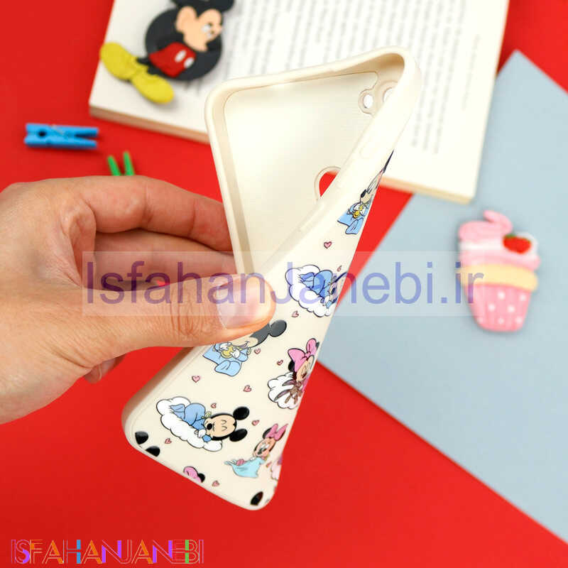 اصفهان جانبی-قاب سیلیکونی سفید محافظ لنزدار طرح میکی موس 3 سامسونگ A11