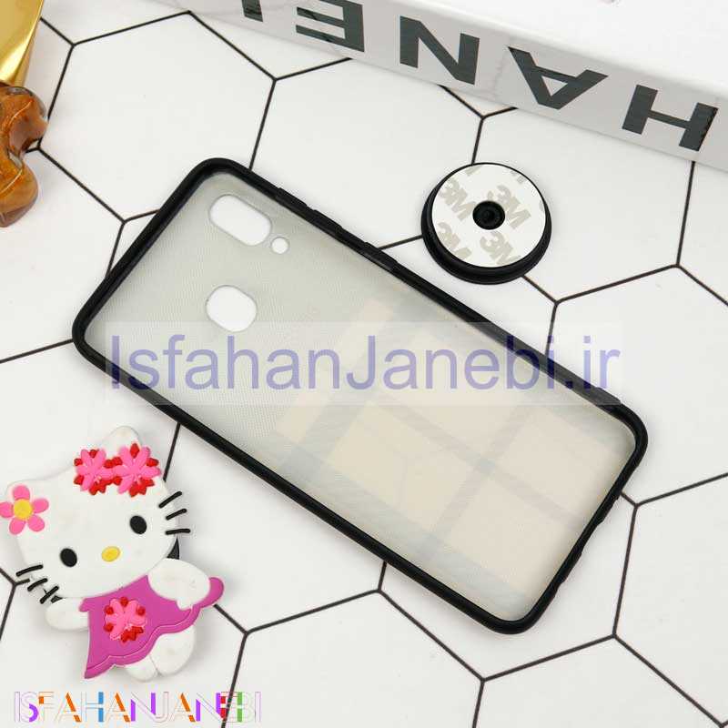 اصفهان جانبی-قاب فانتزی برجسته + پاپ سوکت طرح Burberry سامسونگ A20/A30 سری D