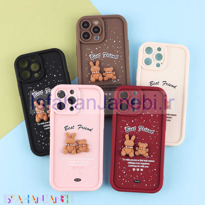 اصفهان جانبی-قاب سولید کیس عروسکی پشمالو محافظ لنزدار iPhone 13 Pro Max
