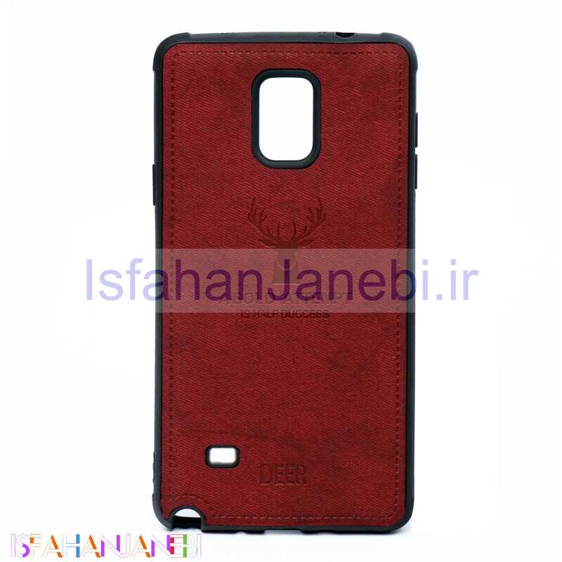 اصفهان جانبی-قاب چرمی طرح گوزن Samsung Note 4 زرشکی