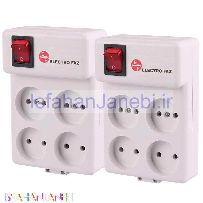 اصفهان جانبی-چند راهی 4 خانه برق بدون سیم الکترو فاز Electro Faz بسته 2 عددی شرینک