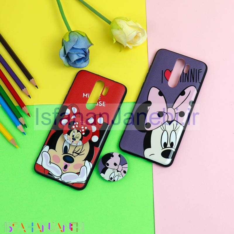 اصفهان جانبی-قاب فانتزی برجسته + پاپ سوکت طرح میکی موس شیائومی Redmi Note 8 Pro سری D