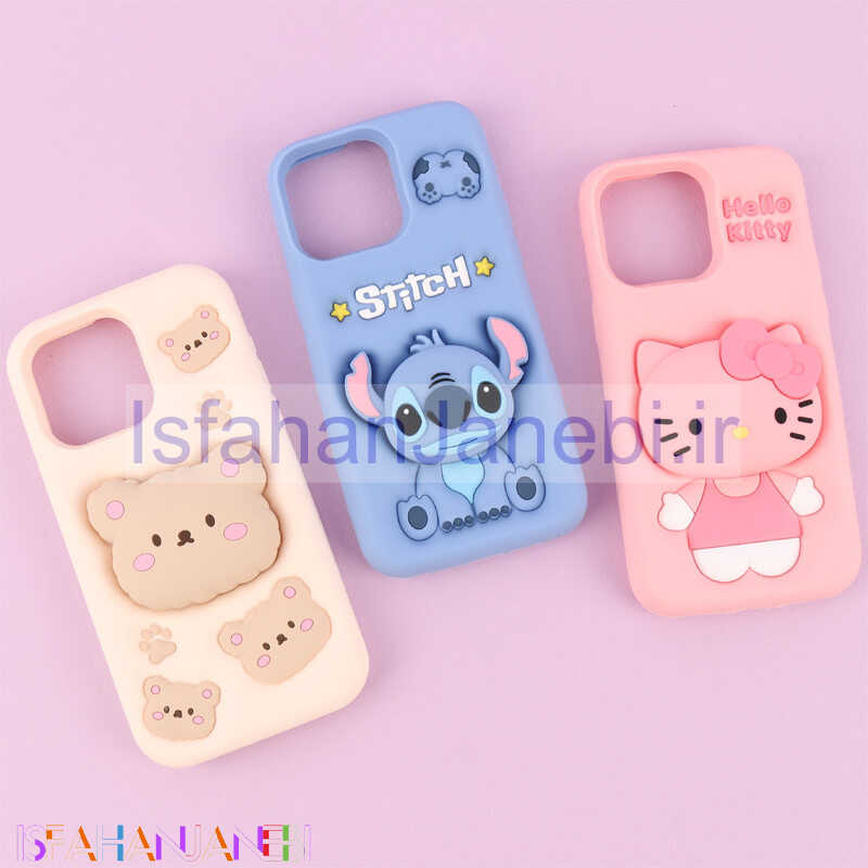 اصفهان جانبی-قاب سیلیکونی آیفون iPhone 15 Pro Max پاپ سوکت دار فانتزی برجسته