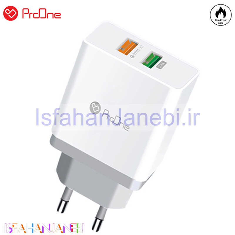اصفهان جانبی-کلگی فست شارژ ProOne PWC505 CH02 3A QC3 30W