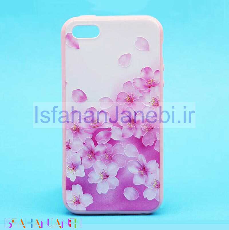 اصفهان جانبی-قاب فانتزی برجسته صورتی طرح گل آیفون iPhone 5/5s