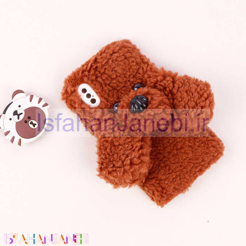 اصفهان جانبی-قاب پولیشی سگ پشمالو محافظ لنزدار iPhone XS قهوه ای