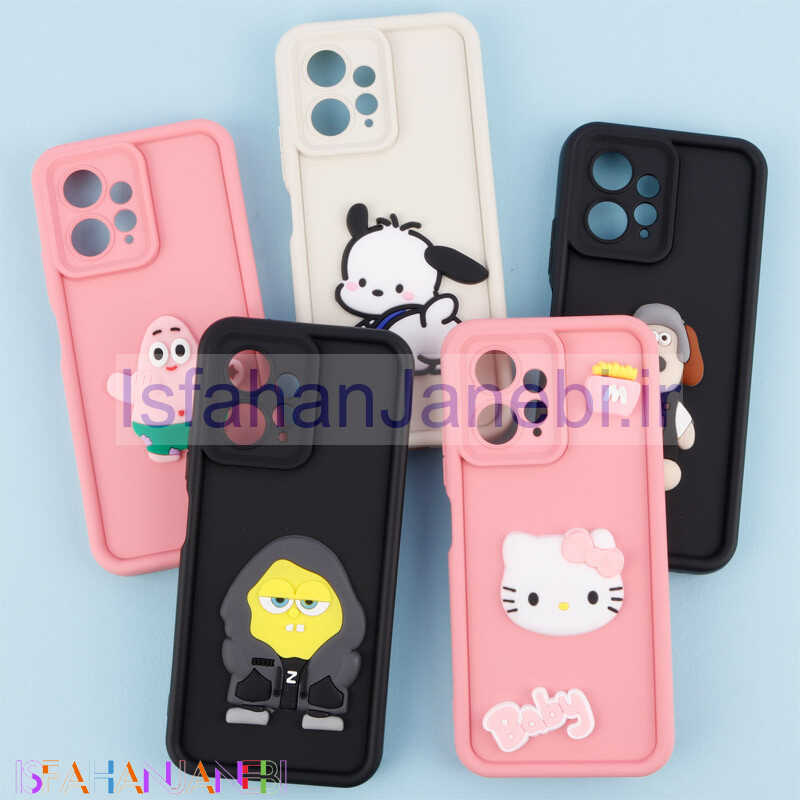 اصفهان جانبی-قاب سیلیکونی Fashion Case عروسک برجسته محافظ لنزدار Xiaomi Redmi Note 12 4G