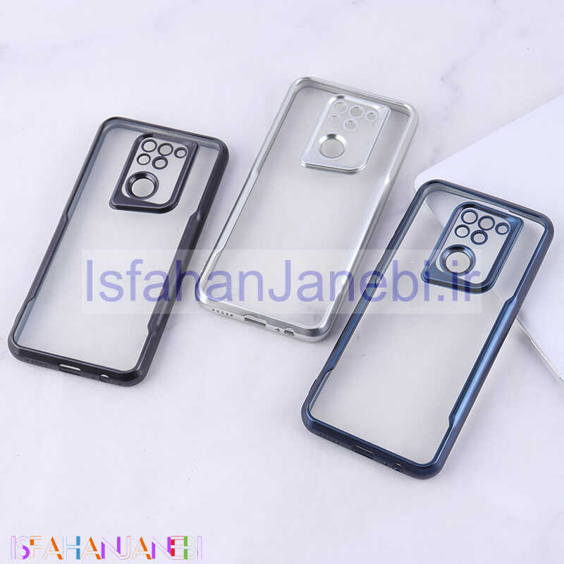 اصفهان جانبی-قاب ژله ای شفاف شیائومی Redmi Note 9 / Redmi 10x 4G طرح تیتانیوم محافظ لنزدار