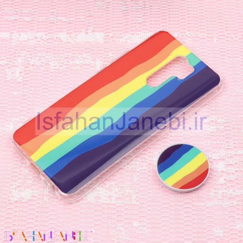 اصفهان جانبی-قاب سوپر IMD دور شفاف پاپ سوکت دار Xiaomi Redmi 9 رنگین کمانی