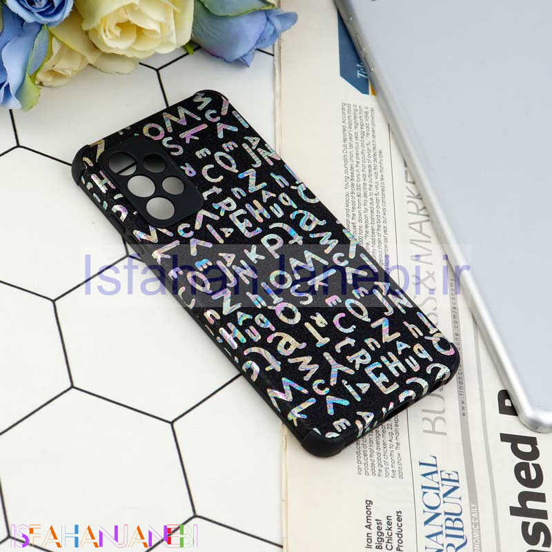 اصفهان جانبی-قاب شاینی سواروسکی محافظ لنزدار طرح لاتین Samsung Galaxy A52 / A52s