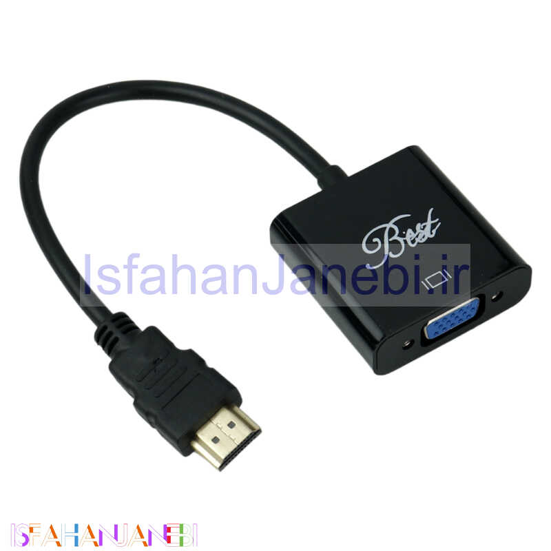اصفهان جانبی-تبدیل Best HDMI To VGA + کابل صدا و کابل Micro USB