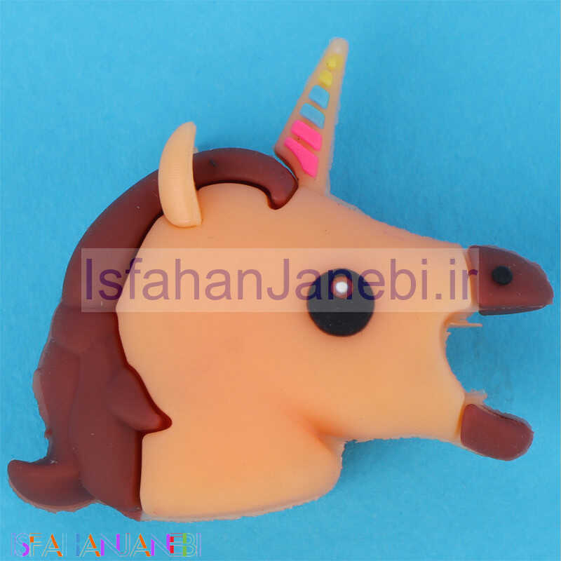 اصفهان جانبی-محافظ کابل شارژر طرح اسب تک شاخ کرم قهوه ای