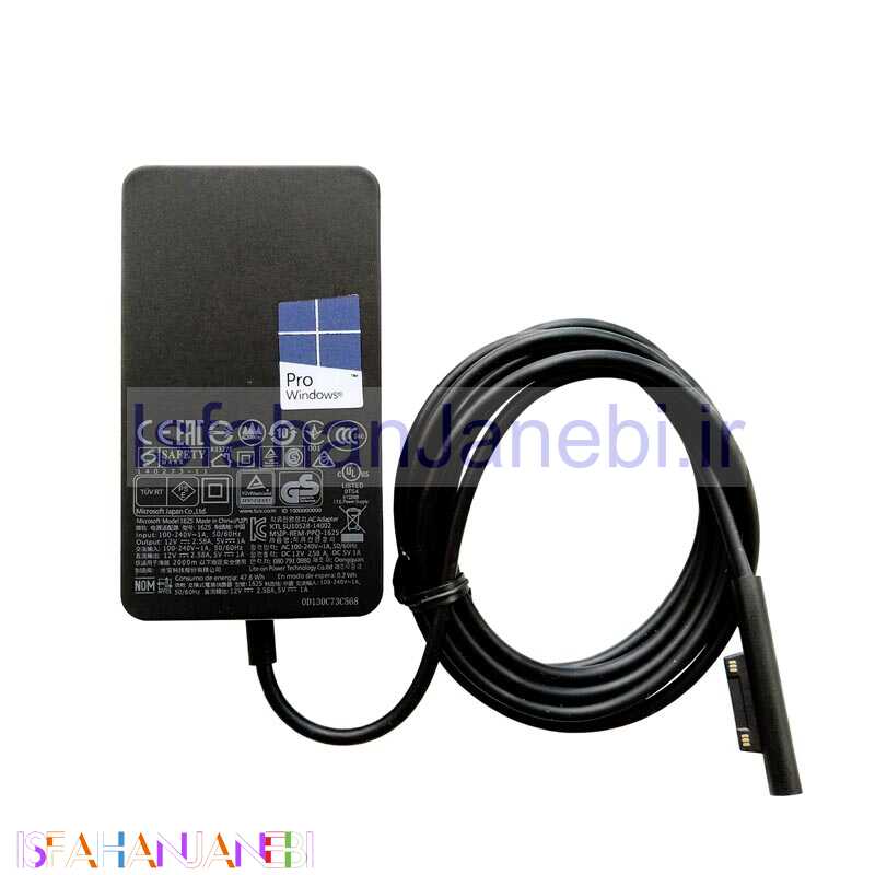 اصفهان جانبی-شارژر لپ تاپ Microsoft Surface Pro 3/Pro 4 12V 2.58A 1625