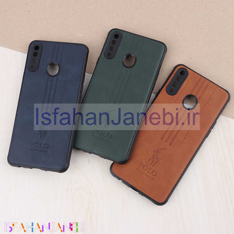 اصفهان جانبی-قاب چرمی Polo Ralph Laren سامسونگ Galaxy A20s محافظ لنزدار