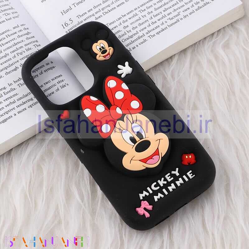 اصفهان جانبی-قاب سیلیکونی آیفون iPhone 16 Pro پاپ سوکت دار طرح Mickey & Minnie Mouse