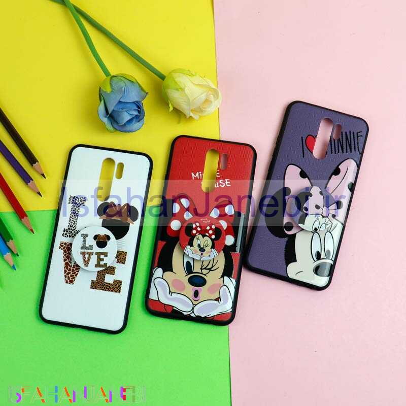 اصفهان جانبی-قاب فانتزی برجسته + پاپ سوکت طرح میکی موس شیائومی Redmi 9 سری D