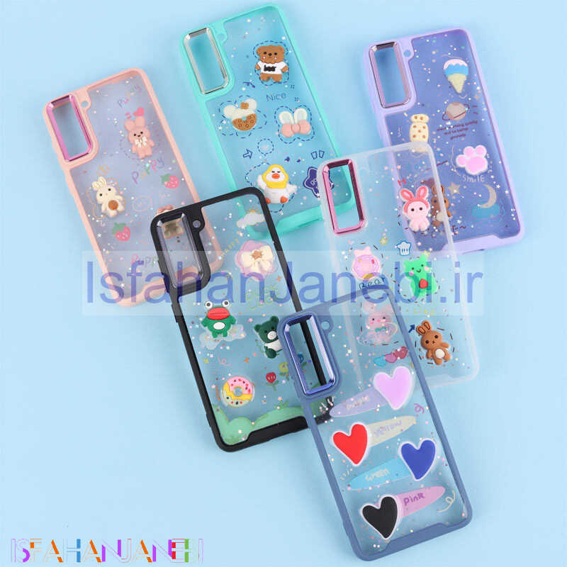 اصفهان جانبی-قاب شفاف شاینی متال ایرون عروسک برجسته Samsung Galaxy S21 FE 5G