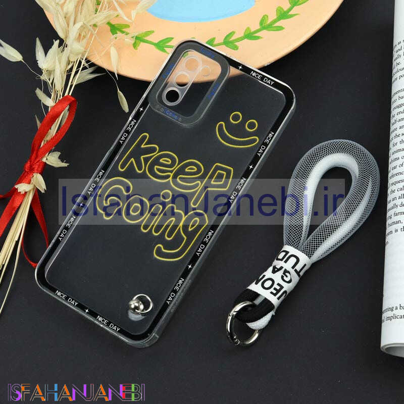 اصفهان جانبی-قاب طرحدار Keep Going محافظ لنزدار + بند آویز لنیارد Samsung Galaxy A03s