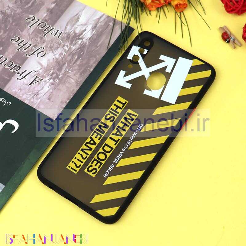 اصفهان جانبی-قاب PC مات محافظ لنزدار طرحدار Off White سامسونگ A20s