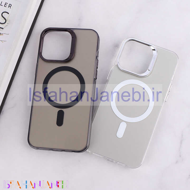اصفهان جانبی-قاب مگ سیف Magnetic آیفون iPhone 15 Pro Max دور محافظ متالیک