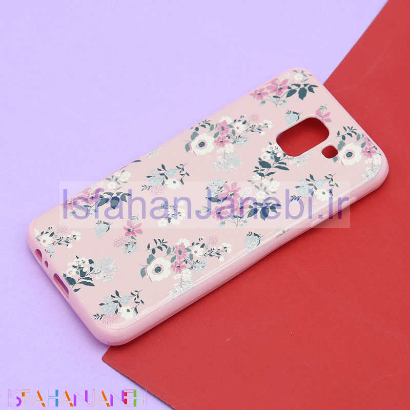 اصفهان جانبی-قاب فانتزی برجسته صورتی طرح گل سامسونگ J6