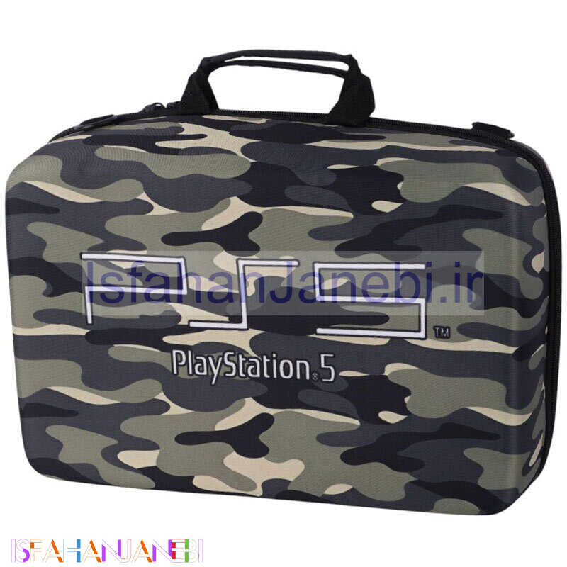 اصفهان جانبی-کیف کنسول بازی PS5 Slim طرح چریکی سبز کد 2