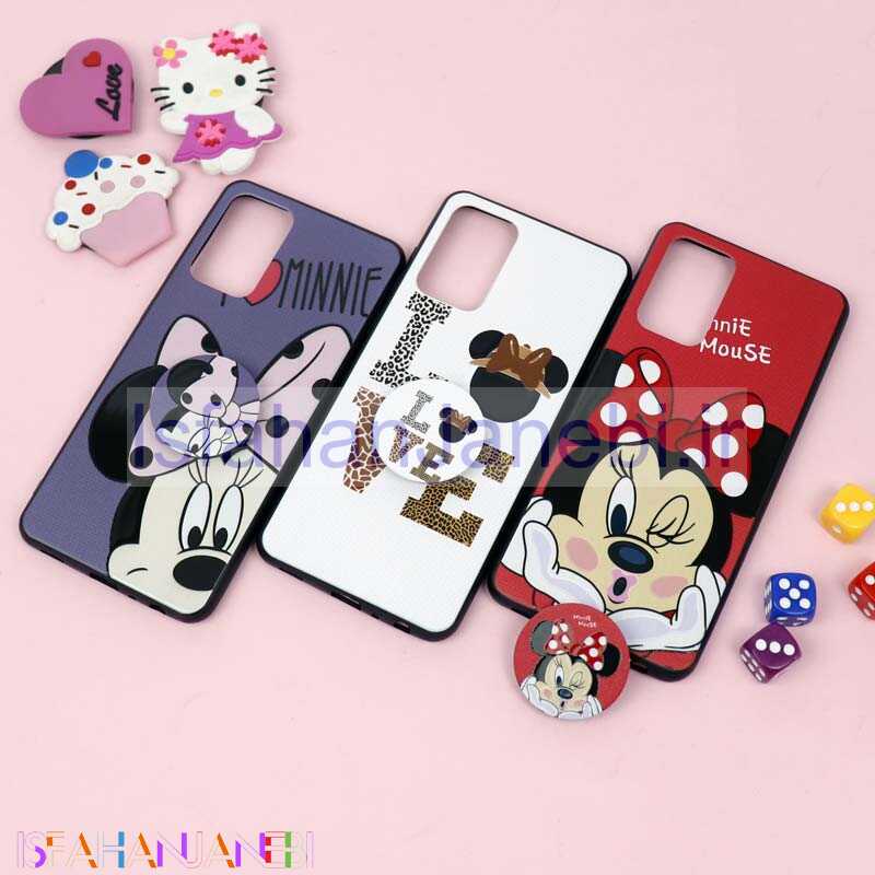 اصفهان جانبی-قاب فانتزی برجسته + پاپ سوکت طرح میکی موس سامسونگ A72 سری D