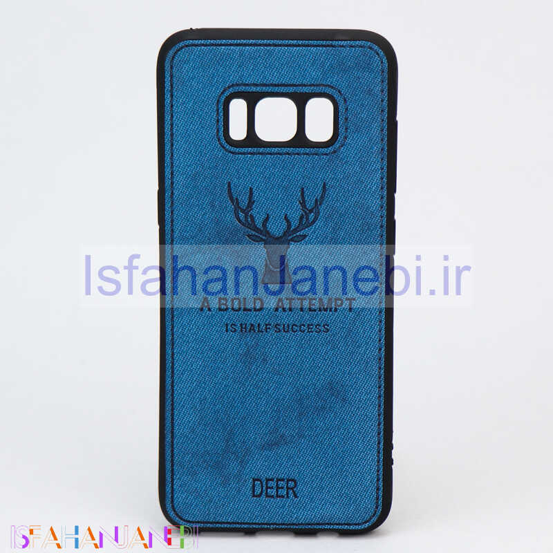 اصفهان جانبی-قاب چرمی طرح گوزن Samsung S8 آبی