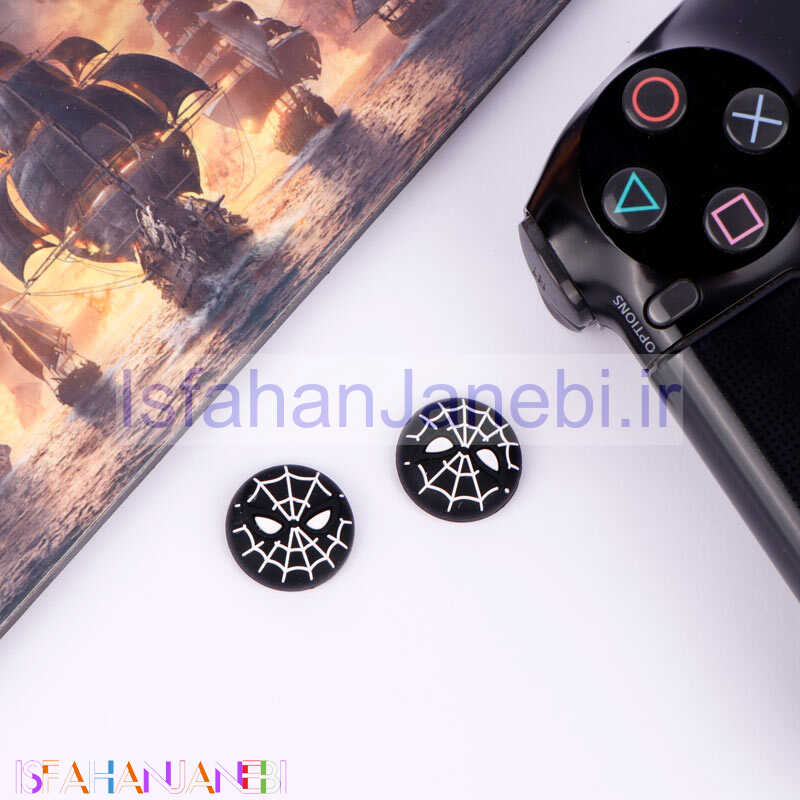 اصفهان جانبی-روکش آنالوگ دسته بازی PS4/XBOX طرح Spider Man مشکی کد 1