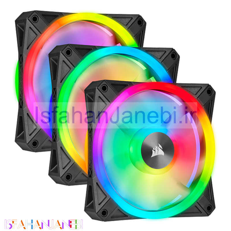 اصفهان جانبی-فن کیس کورسیر Corsair iCUE QL120 RGB 12*12 بسته 3 عددی