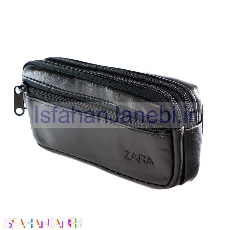 اصفهان جانبی-کیف کمری 3 زیپ بزرگ مشکی