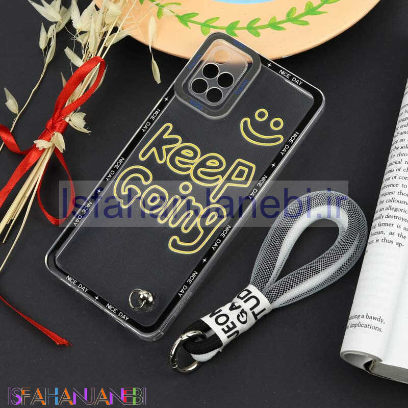 اصفهان جانبی-قاب طرحدار Keep Going محافظ لنزدار + بند آویز لنیارد Samsung Galaxy A71