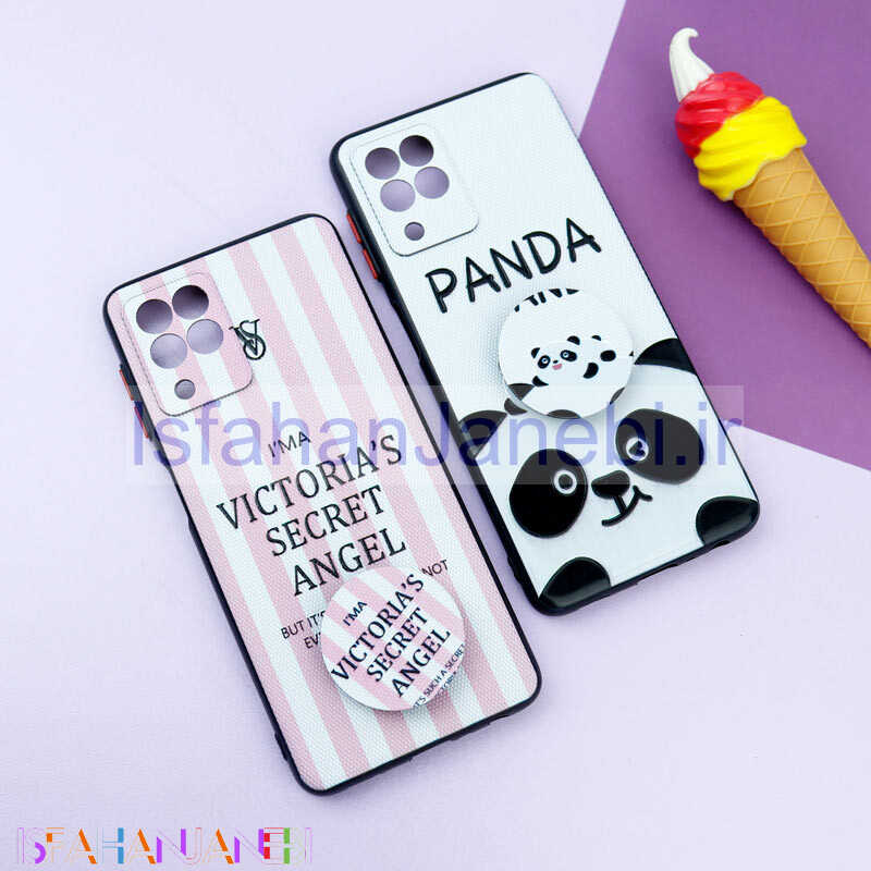 اصفهان جانبی-قاب فانتزی طرحدار دخترانه محافظ لنزدار + پاپ سوکت Samsung Galaxy A22 4G سری R