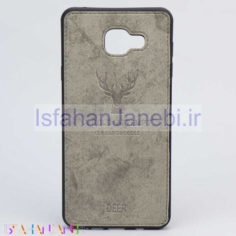 اصفهان جانبی-قاب چرمی طرح گوزن Samsung A7 2016 طوسی