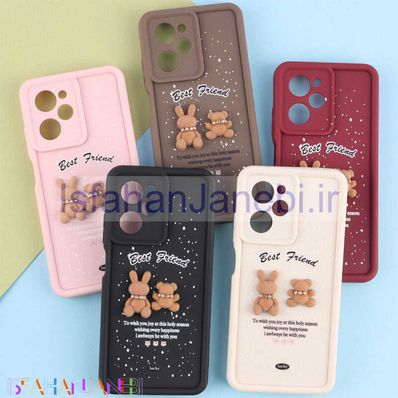 اصفهان جانبی-قاب سولید کیس عروسکی پشمالو محافظ لنزدار Xiaomi Poco X5 Pro