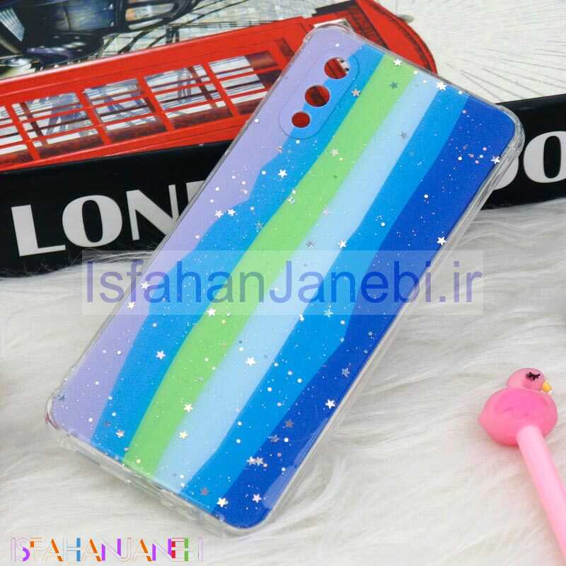 اصفهان جانبی-قاب محافظ لنزدار رنگین کمانی ستاره ای Samsung Galaxy A02