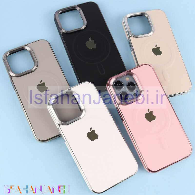 اصفهان جانبی-قاب چرمی مگ سیف آیفون iPhone 13 Pro دور لنز براق