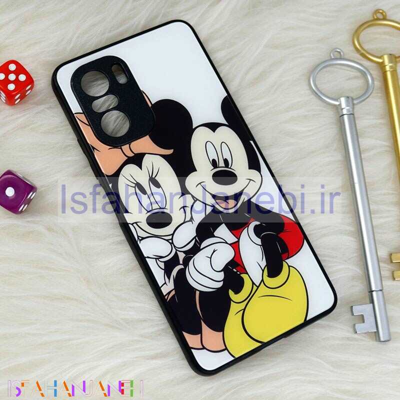 اصفهان جانبی-قاب محافظ لنزدار پشت گلسی طرحدار میکی موس Xiaomi Poco F3