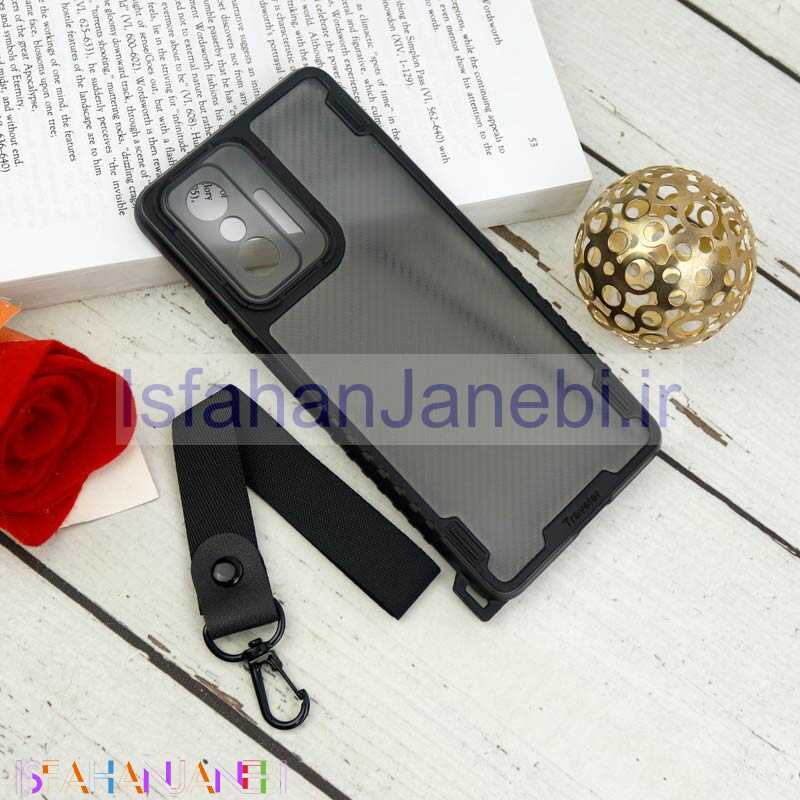 اصفهان جانبی-قاب PC Carbon محافظ لنز دار + بند آویز Xiaomi 11T / 11T Pro