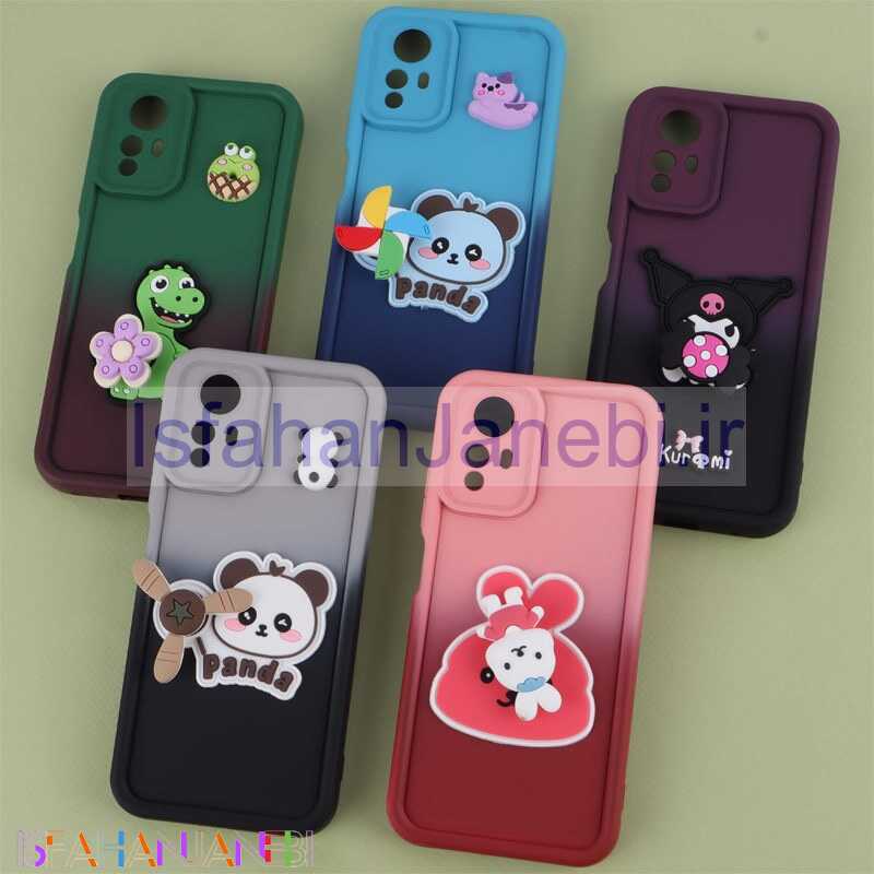 اصفهان جانبی-قاب سیلیکونی شیائومی Redmi Note 12S اسپینردار محافظ لنزدار دورنگ