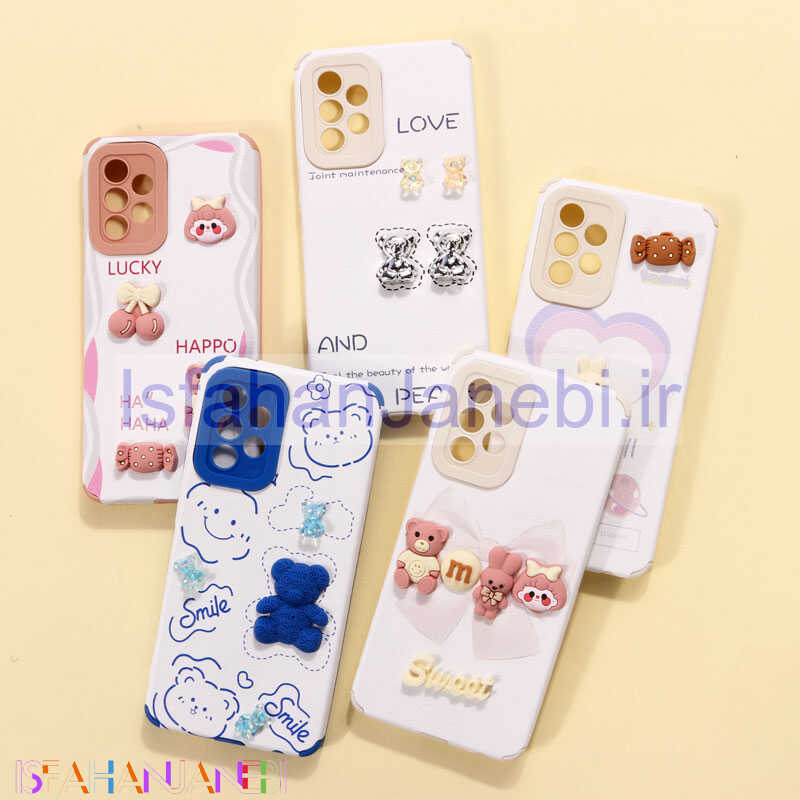 اصفهان جانبی-قاب فانتزی عروسکی خرسی محافظ لنزدار Samsung Galaxy A52 / A52s
