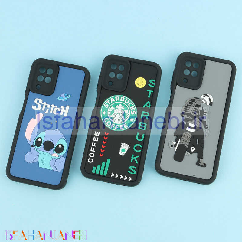 اصفهان جانبی-قاب سولید طرح دار برجسته محافظ لنزدار Samsung Galaxy A12 / M12