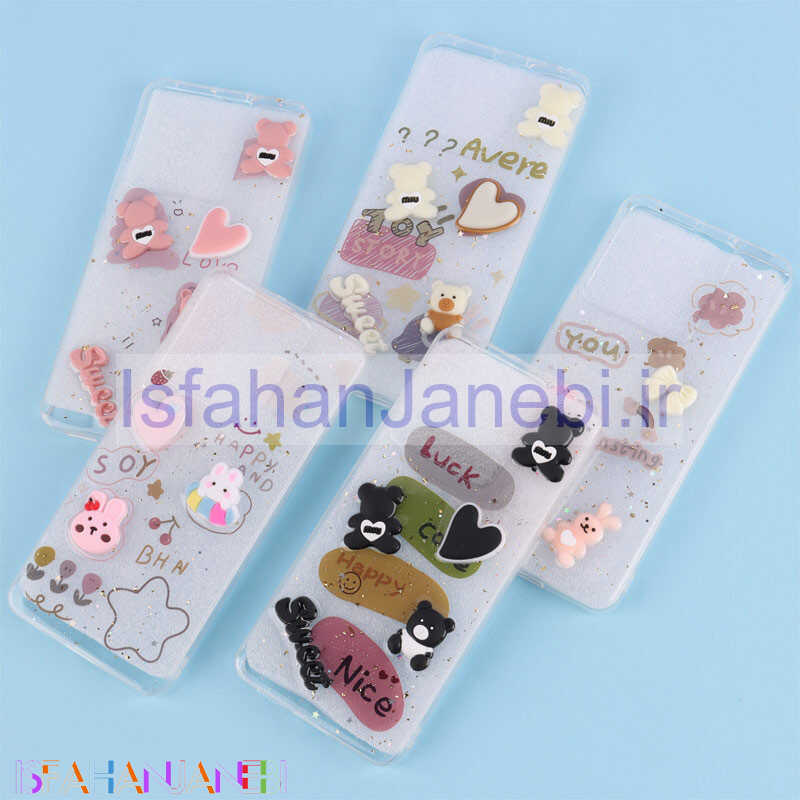 اصفهان جانبی-قاب ژله ای شفاف عروسک برجسته Xiaomi Redmi Note 13 Pro 5G