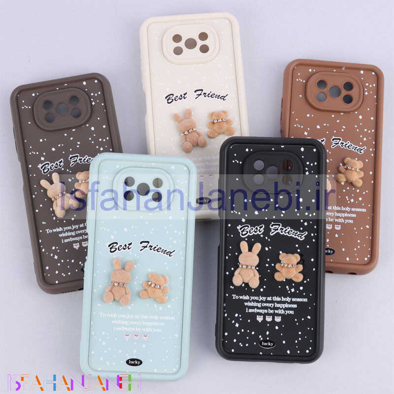 اصفهان جانبی-قاب سولید کیس عروسکی پشمالو محافظ لنزدار Xiaomi Poco X3 / X3 NFC / X3 pro