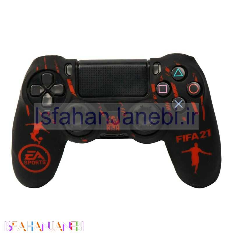 اصفهان جانبی-روکش دسته بازی PS4 طرح Fifa 2021 زمینه قرمز مشکی + روکش آنالوگ هدیه