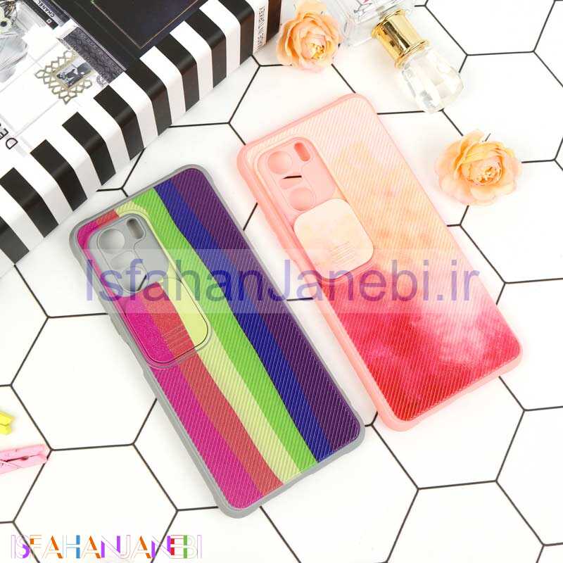 اصفهان جانبی-قاب سیلیکونی رنگین کمانی محافظ لنزدار کشویی Xiaomi Redmi K40