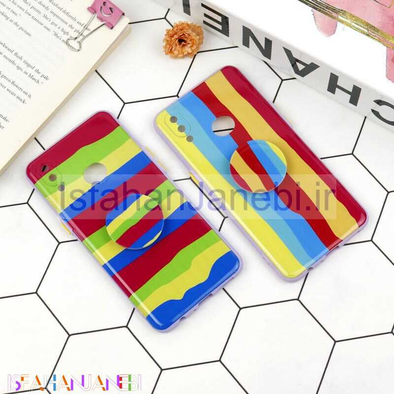 اصفهان جانبی-قاب محافظ لنزدار رنگین کمانی پاپ سوکت دار سامسونگ A10s