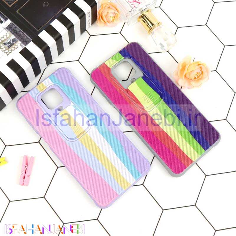 اصفهان جانبی-قاب سیلیکونی رنگین کمانی محافظ لنزدار کشویی Xiaomi Redmi Note 9s / Note 9 Pro